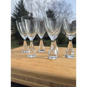 Holmegaard Princess Teardrop Bubble Stem 6.5" Claret Wine Glasses 6 Oz~Set of 6